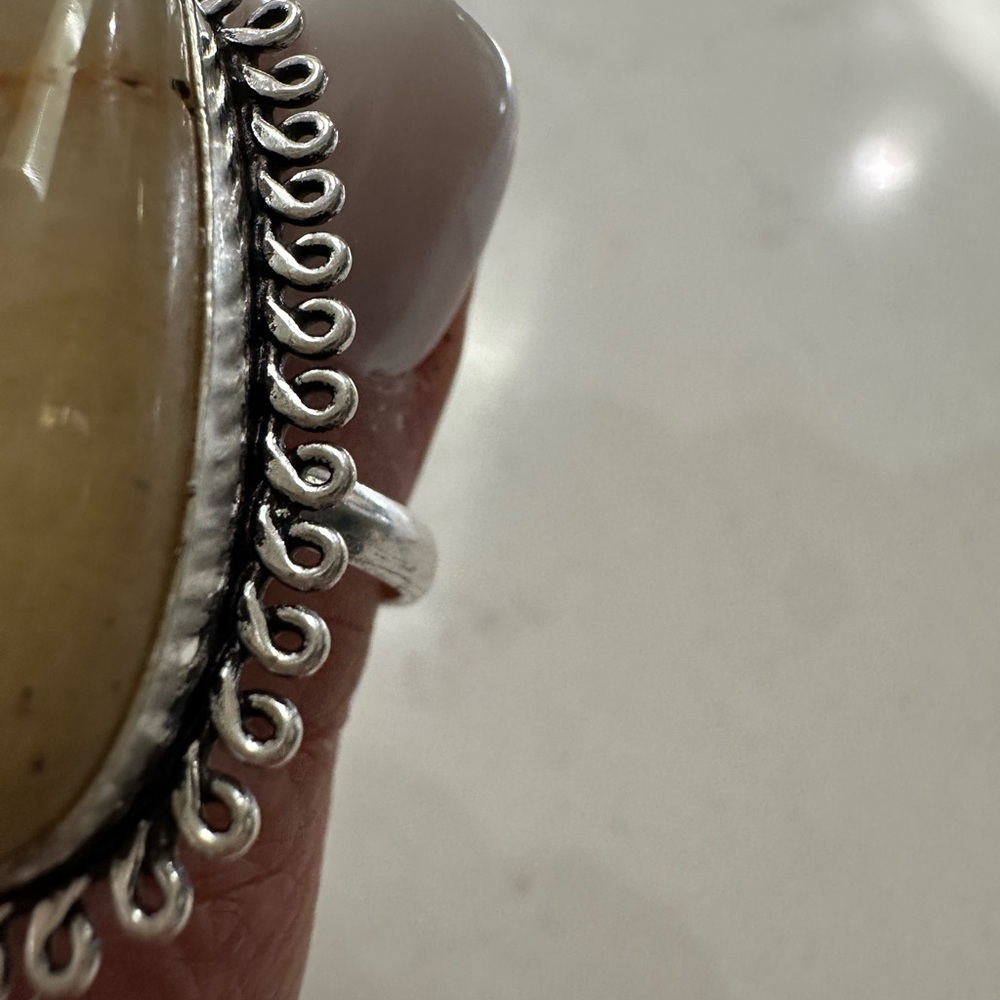 NWOT Natural Gemstone Sterling 925 Silver Ring- Sz 11 - Picture 4 of 6